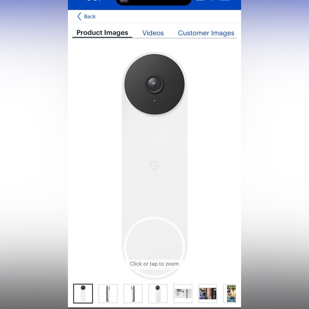 Google - Nest Wi-Fi Video Doorbell - Battery Operated - Snow- New in box!!
